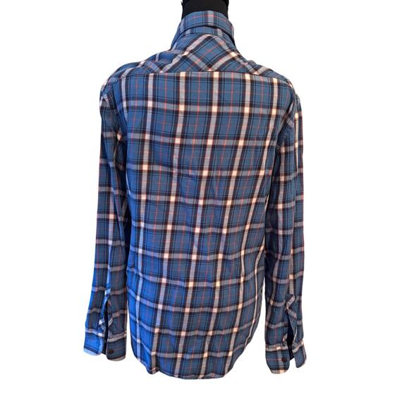 PENGUIN Blue Plaid Button Down Shirt Size Small - Picture 2 of 5